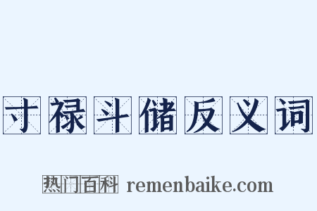 寸禄斗储反义词是什么意思的图片